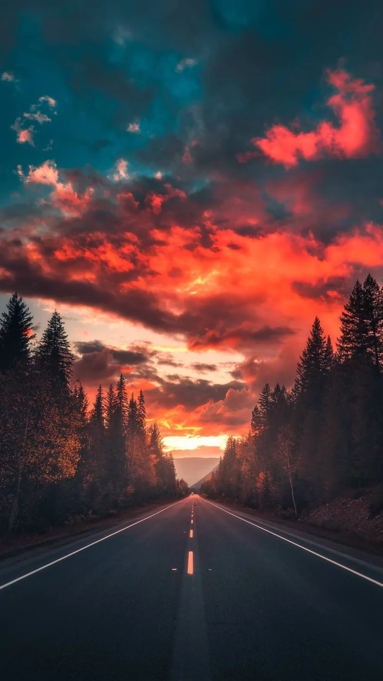 aesthetic road landscape wallpaper