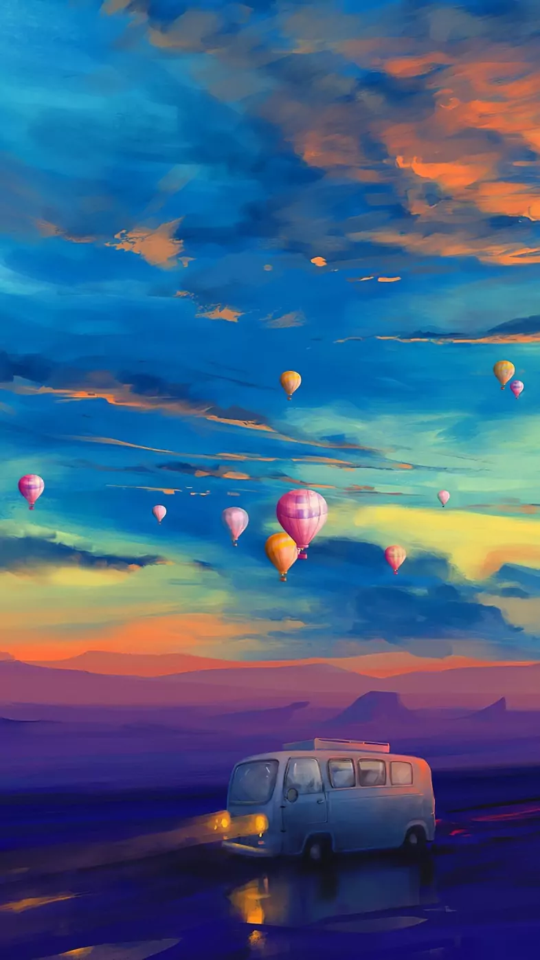 air balloon colourful wallpaper