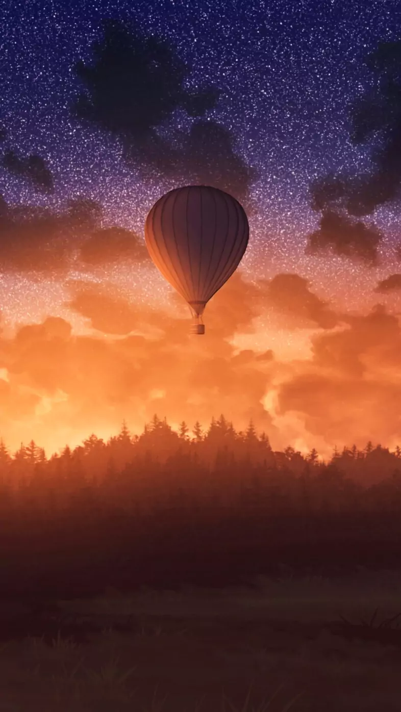 air balloons sunrise sky forest wallpaper