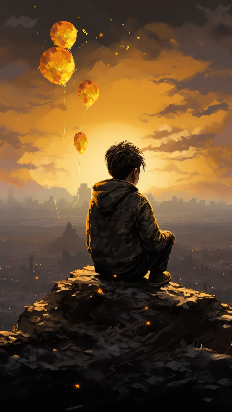 alone boy art wallpaper