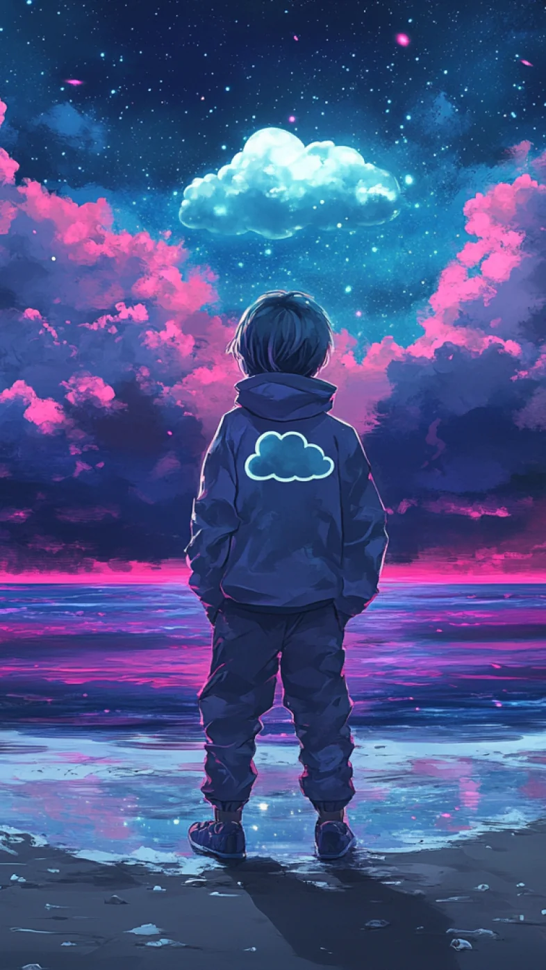 alone boy art wallpaper
