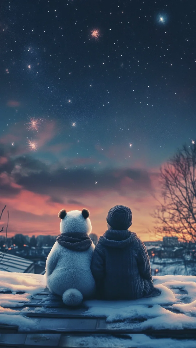 alone boy with teddy wallpaper