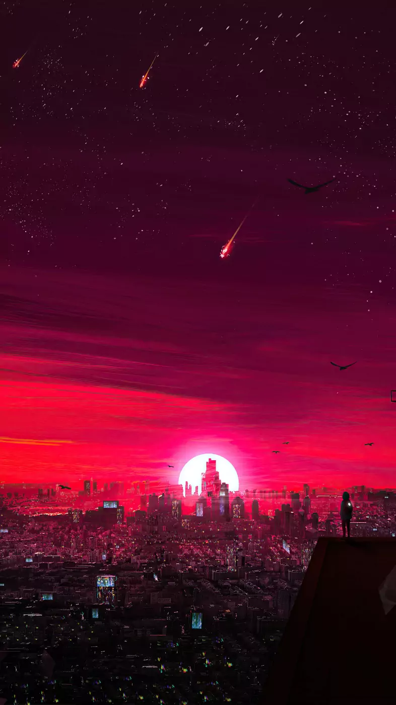 alone cyberpunk morning wallpaper