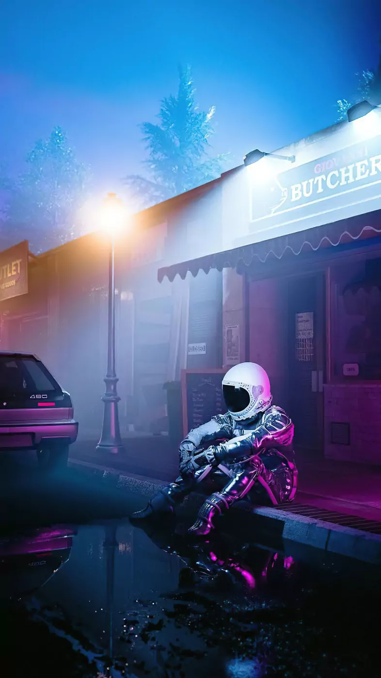 alone nights of astronaut wallpaper