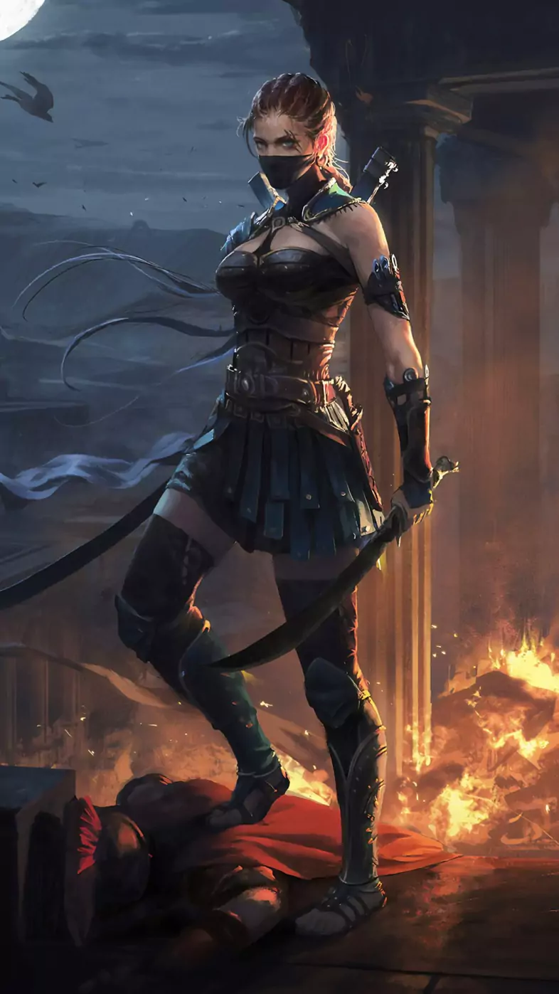 ancient warrior girl wallpaper