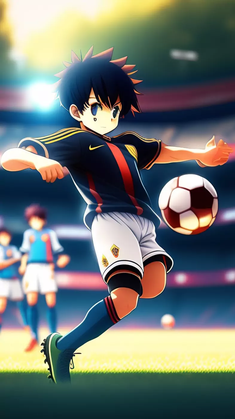 anime boy play football wallpaper