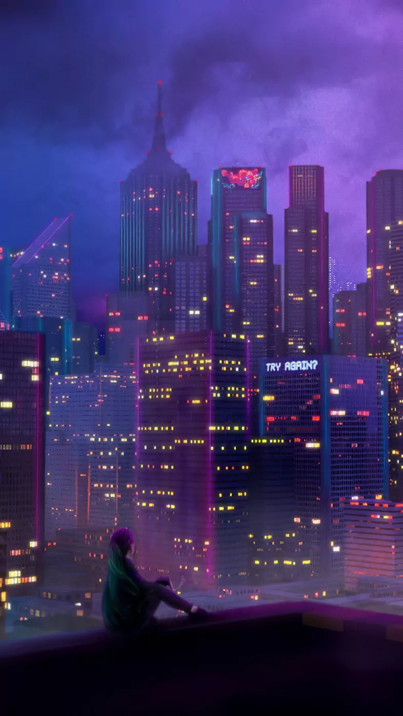 anime city girl wallpaper