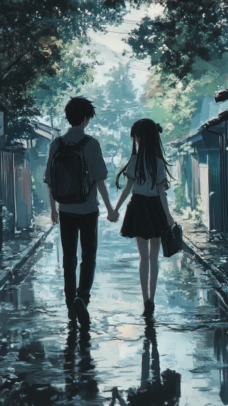 anime couple in love  wallpaper