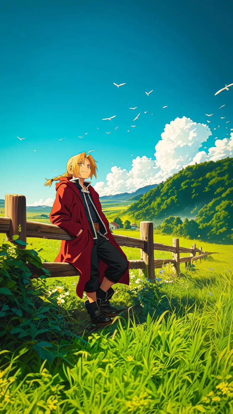 anime field fence  wallpaper