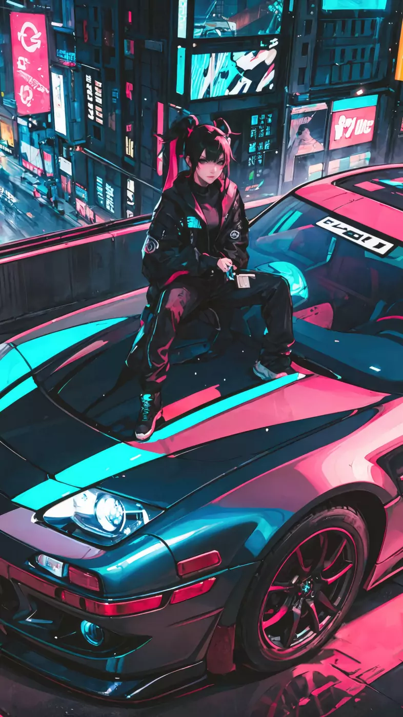 anime girl and her ride wallpaper