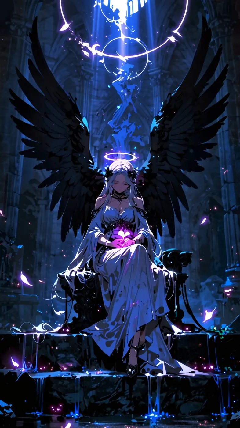 anime girl angel wings wallpaper