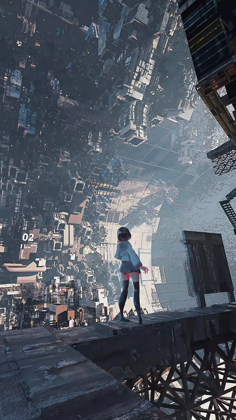 anime girl balancing wallpaper