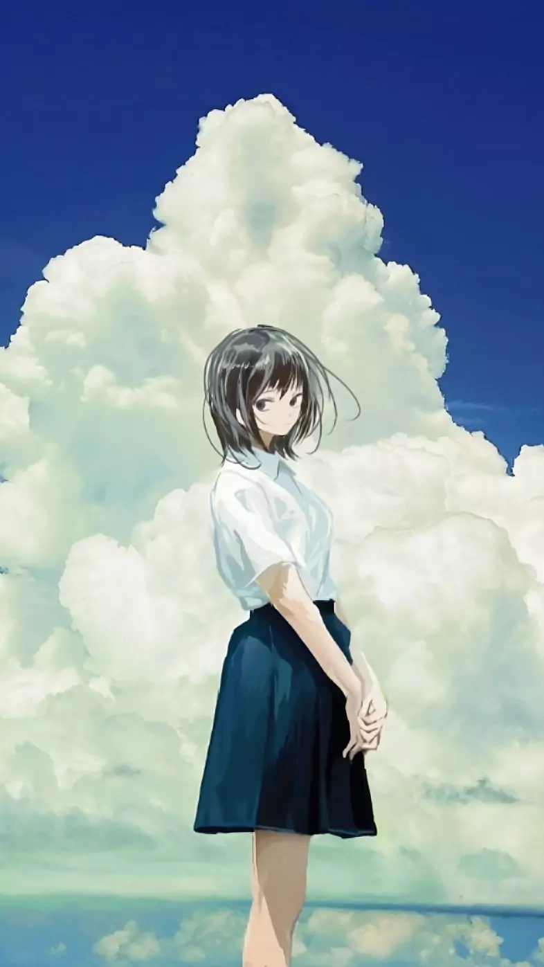 anime girl clouds wallpaper