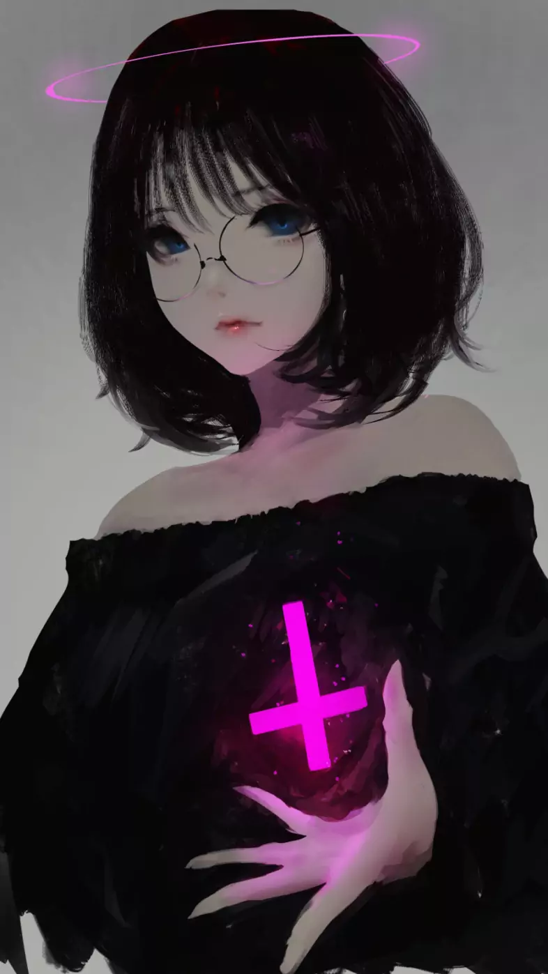 anime girl looking at viewer wallpaper