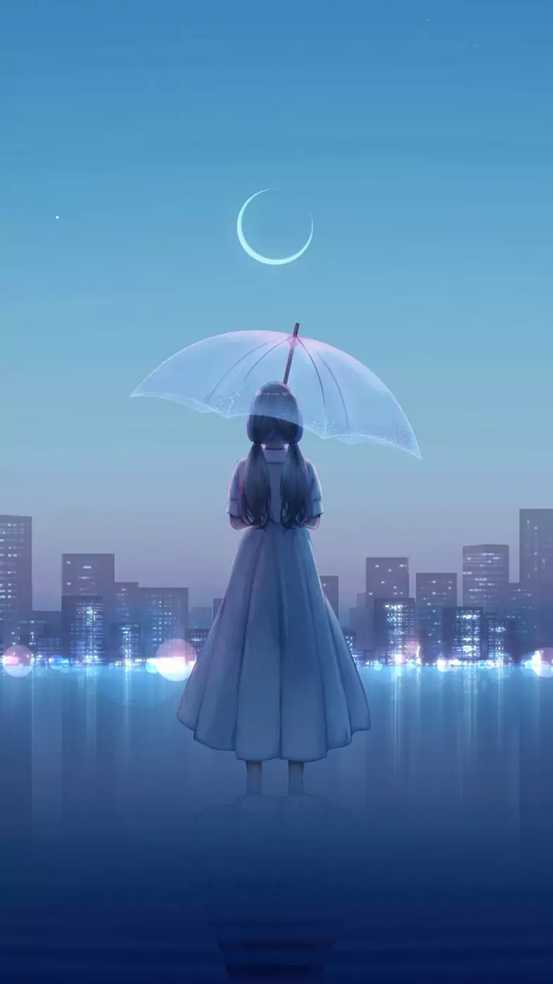 anime girl umbrella wallpaper