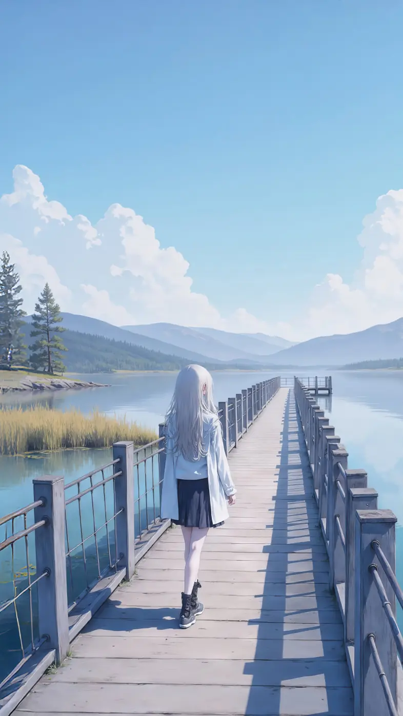 anime girl walking wallpaper