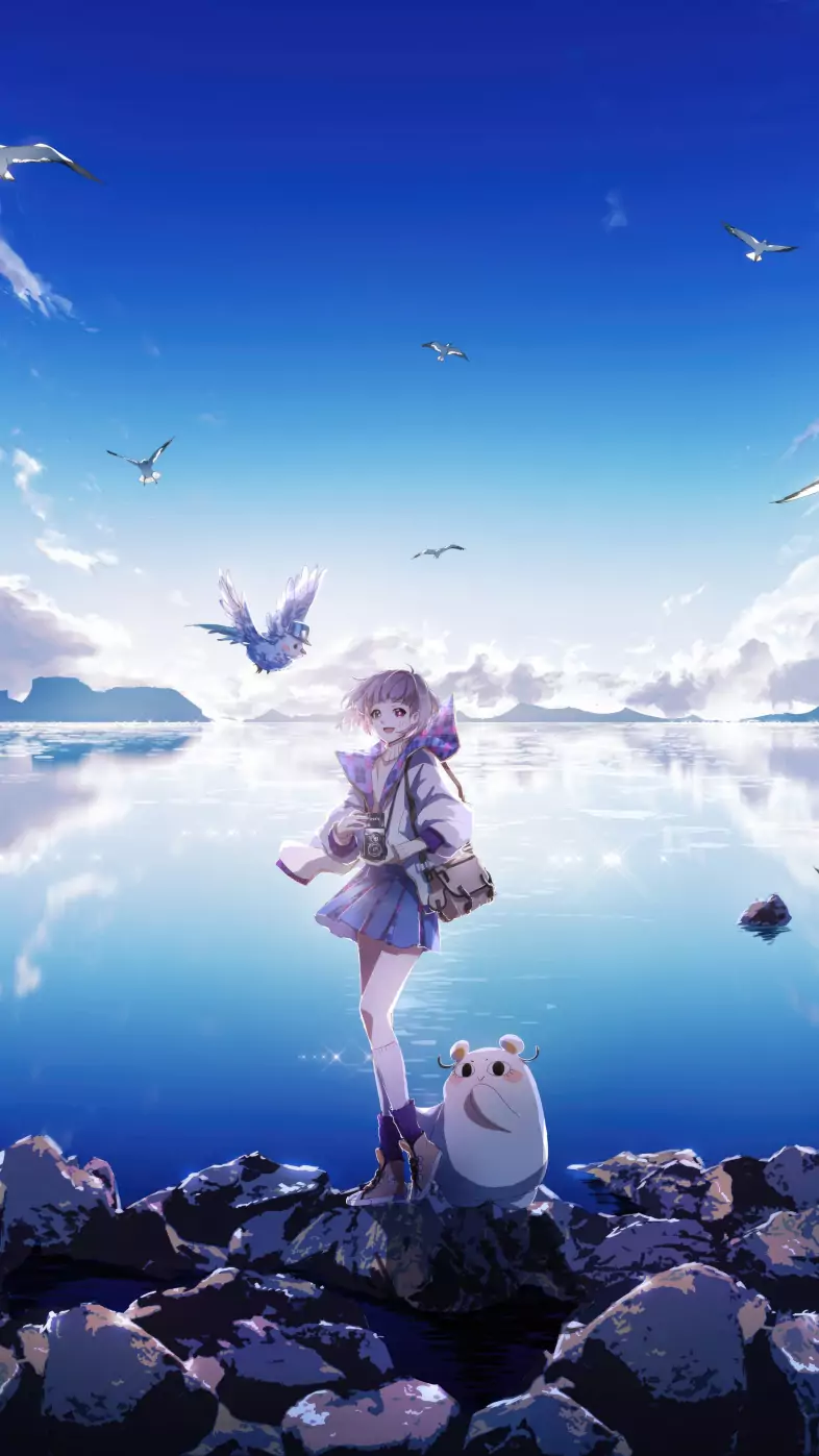 anime girls magical wallpaper