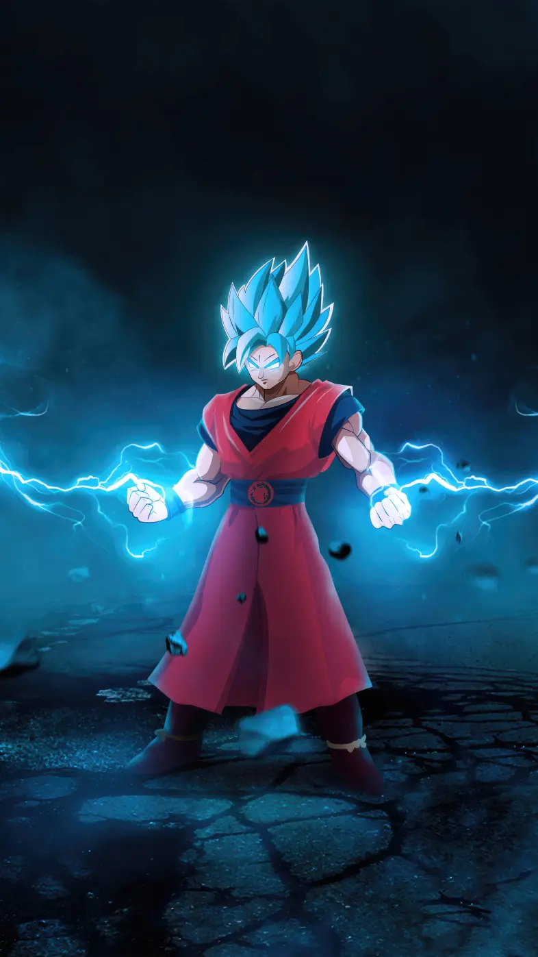 anime goku with lightening powers wallpaper
