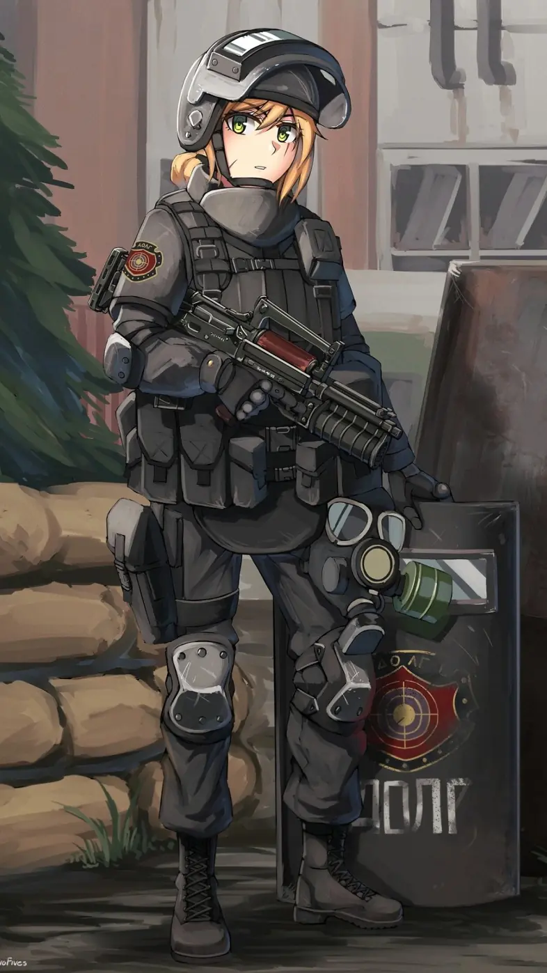 anime soldier girl   wallpaper
