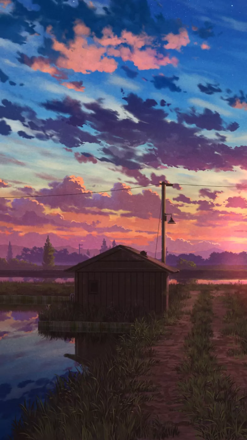 anime sunset  wallpaper