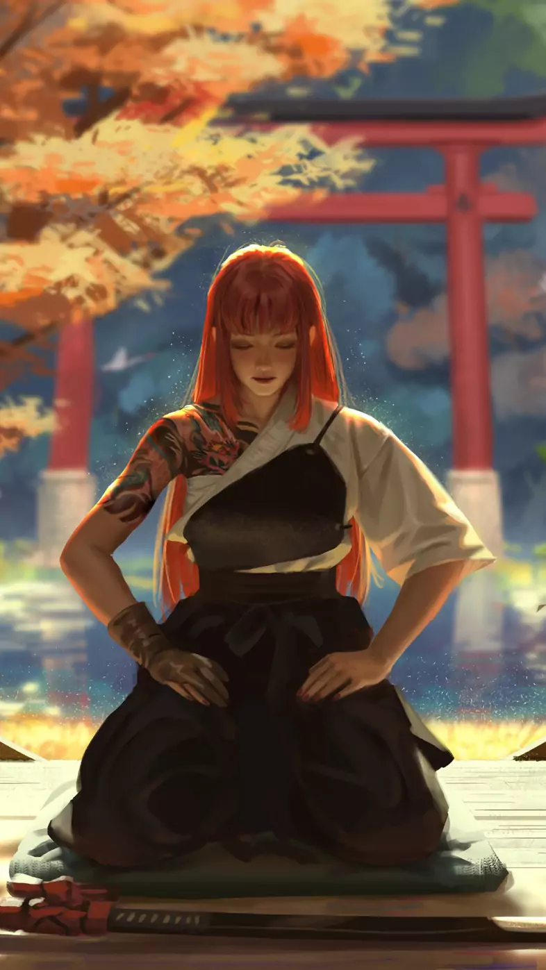 anime warrior girl wallpaper
