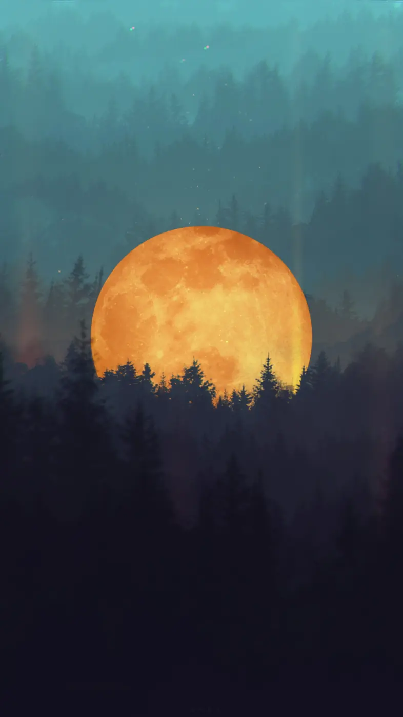 art night painting tree wallpaper