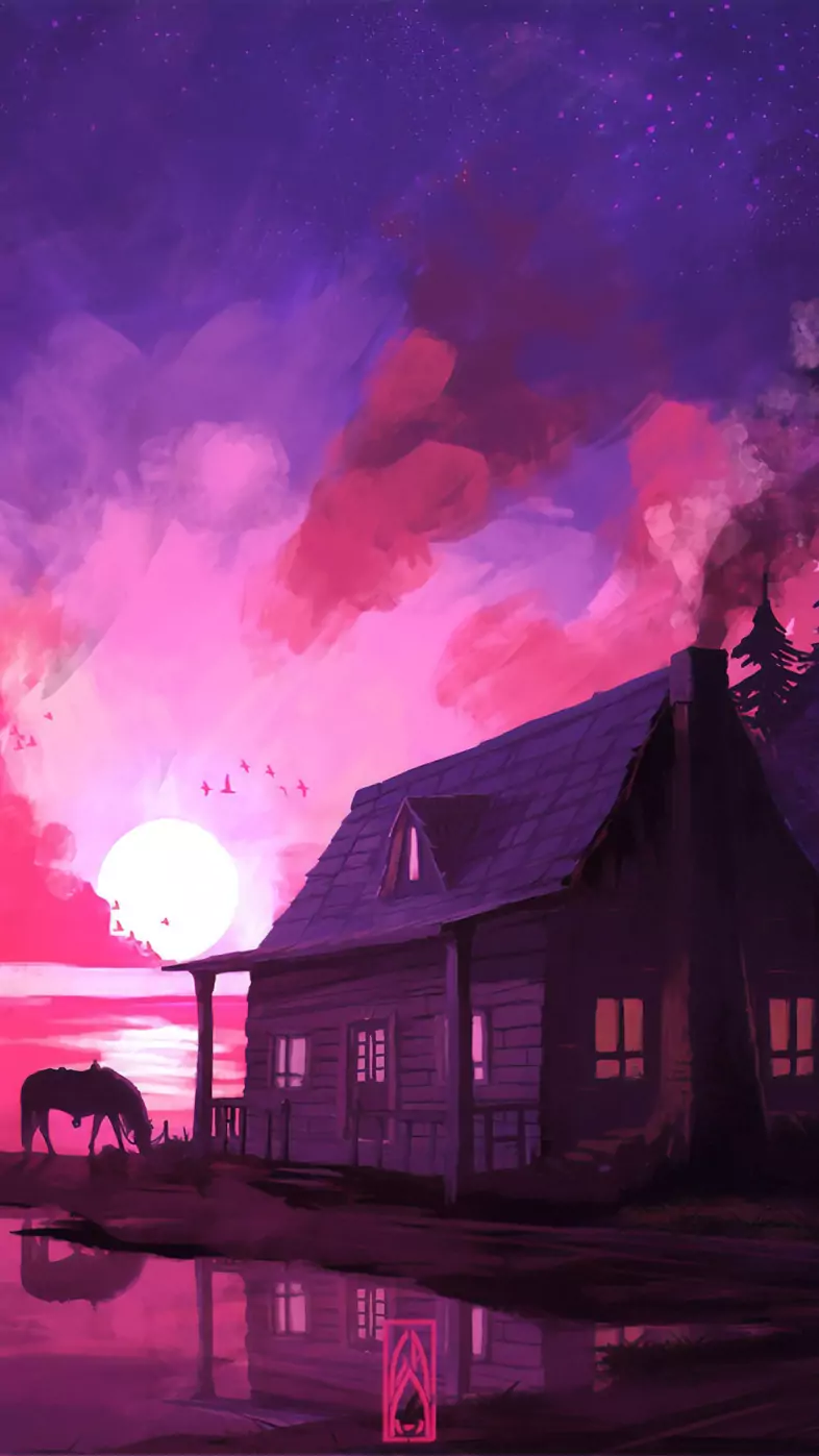 artistic house wallpaper