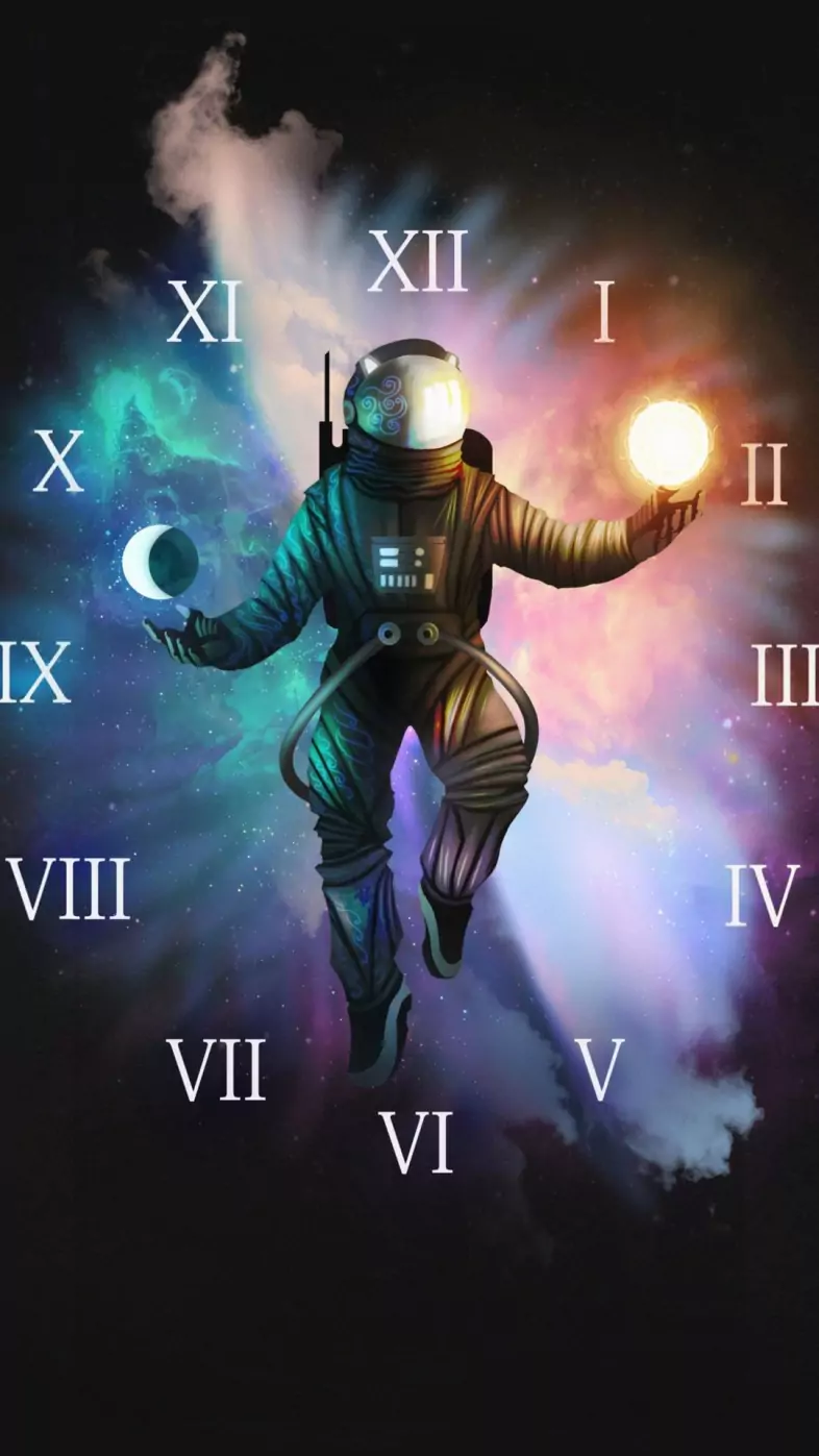 astronaut clock wallpaper