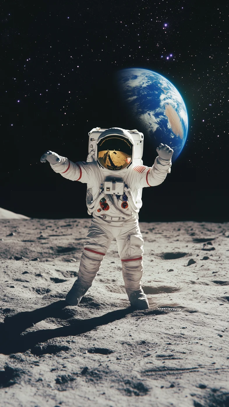 astronaut dancing on the moon wallpaper