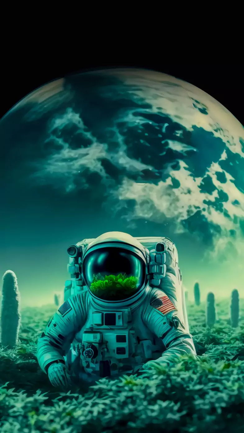 astronaut in dreamy land wallpaper