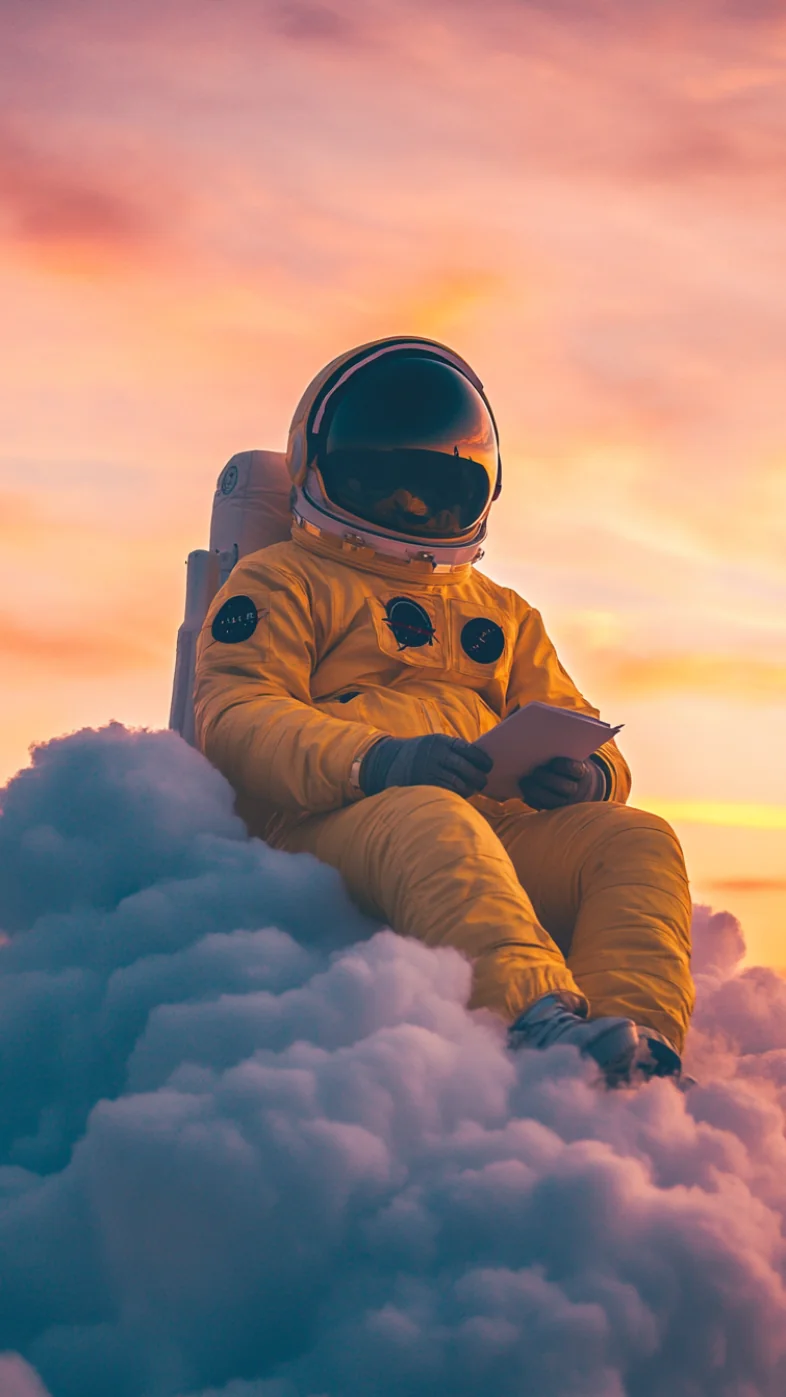 astronaut on a cloud wallpaper