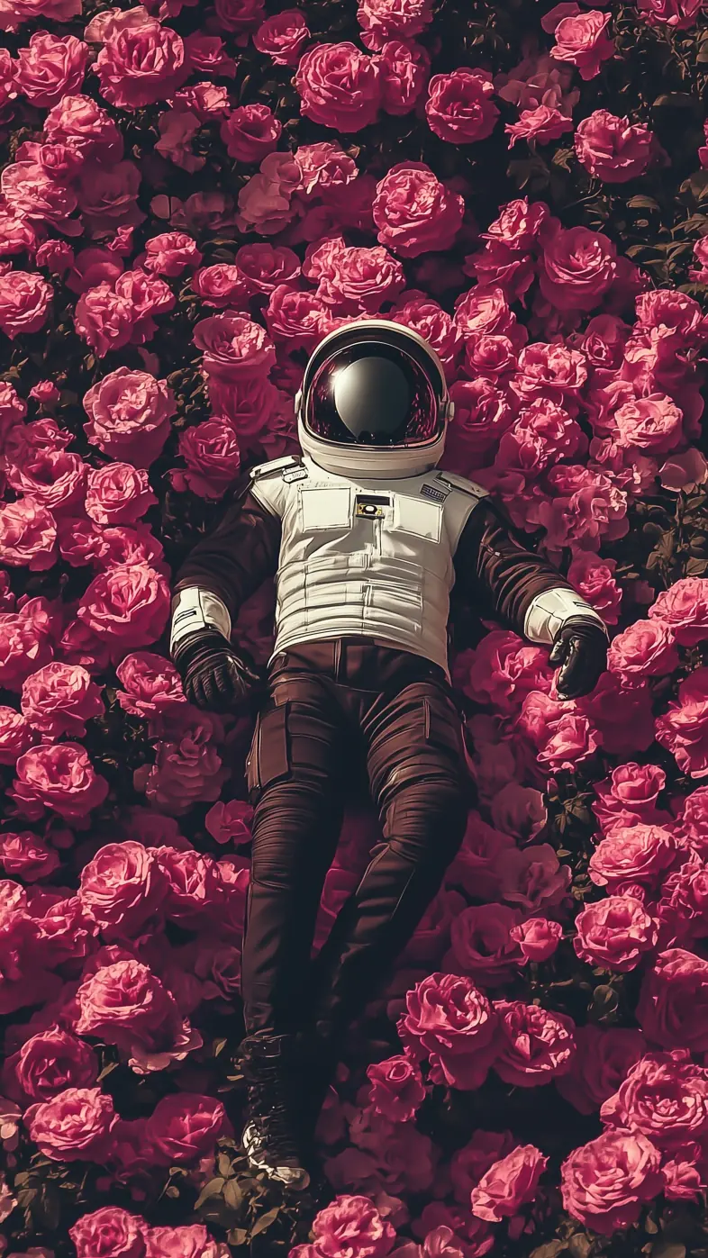 astronaut roses flowers pink wallpaper