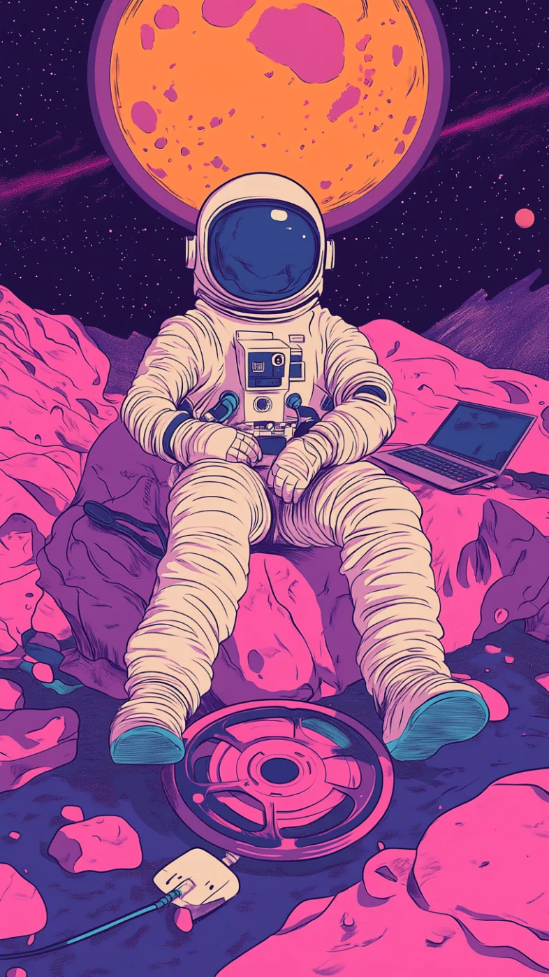 astronaut sitting wallpaper