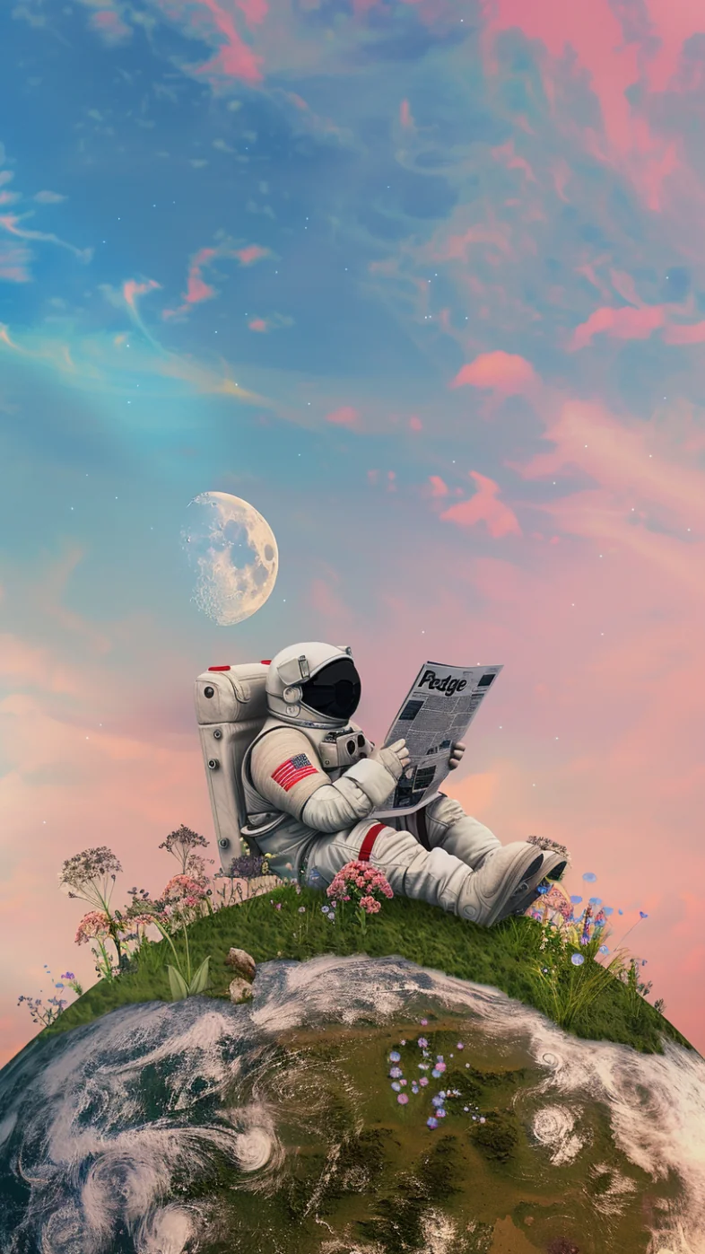 astronaut sitting wallpaper