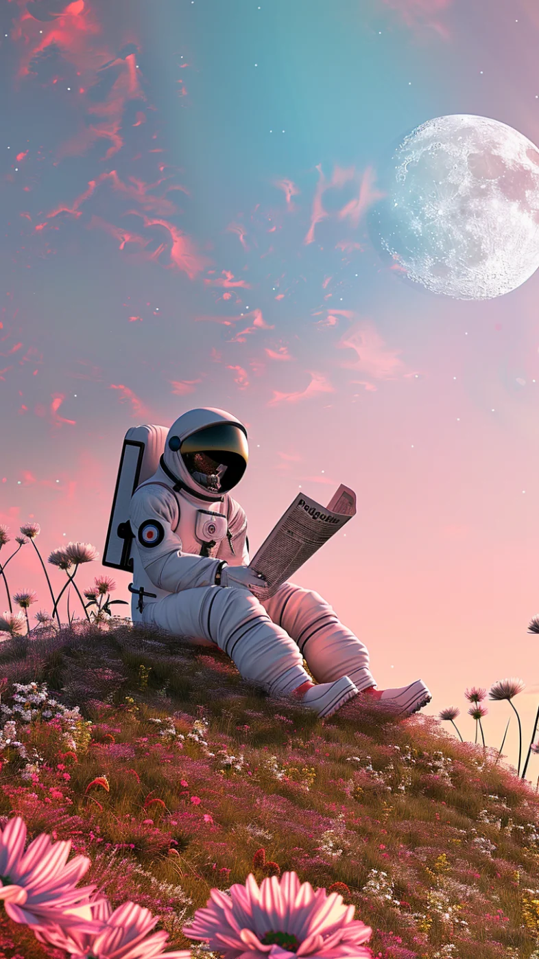 astronaut sitting wallpaper