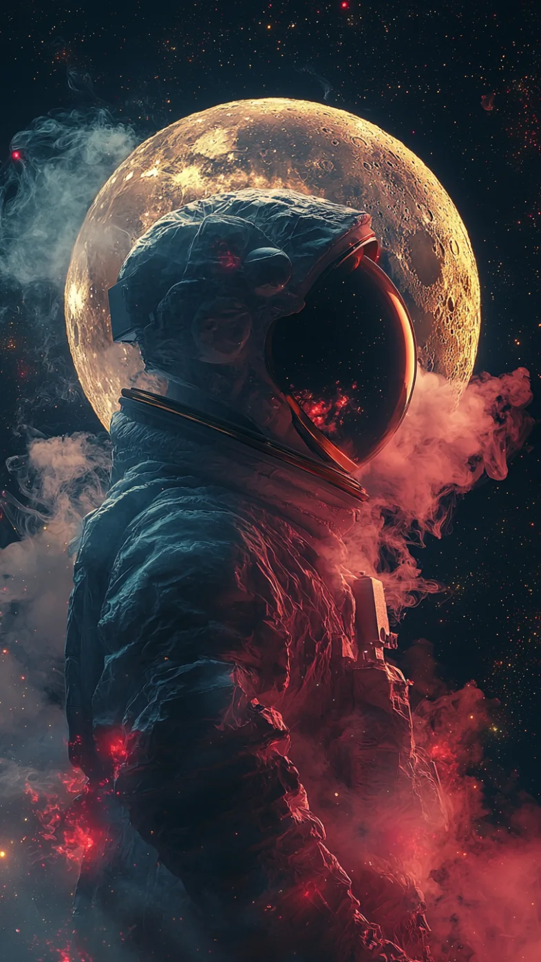 astronaut with smoking wallpaper