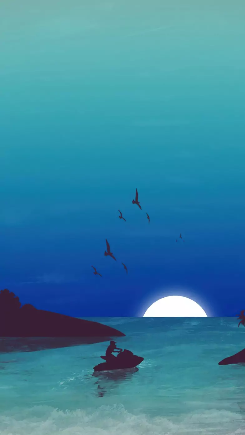 beach nights minimal wallpaper
