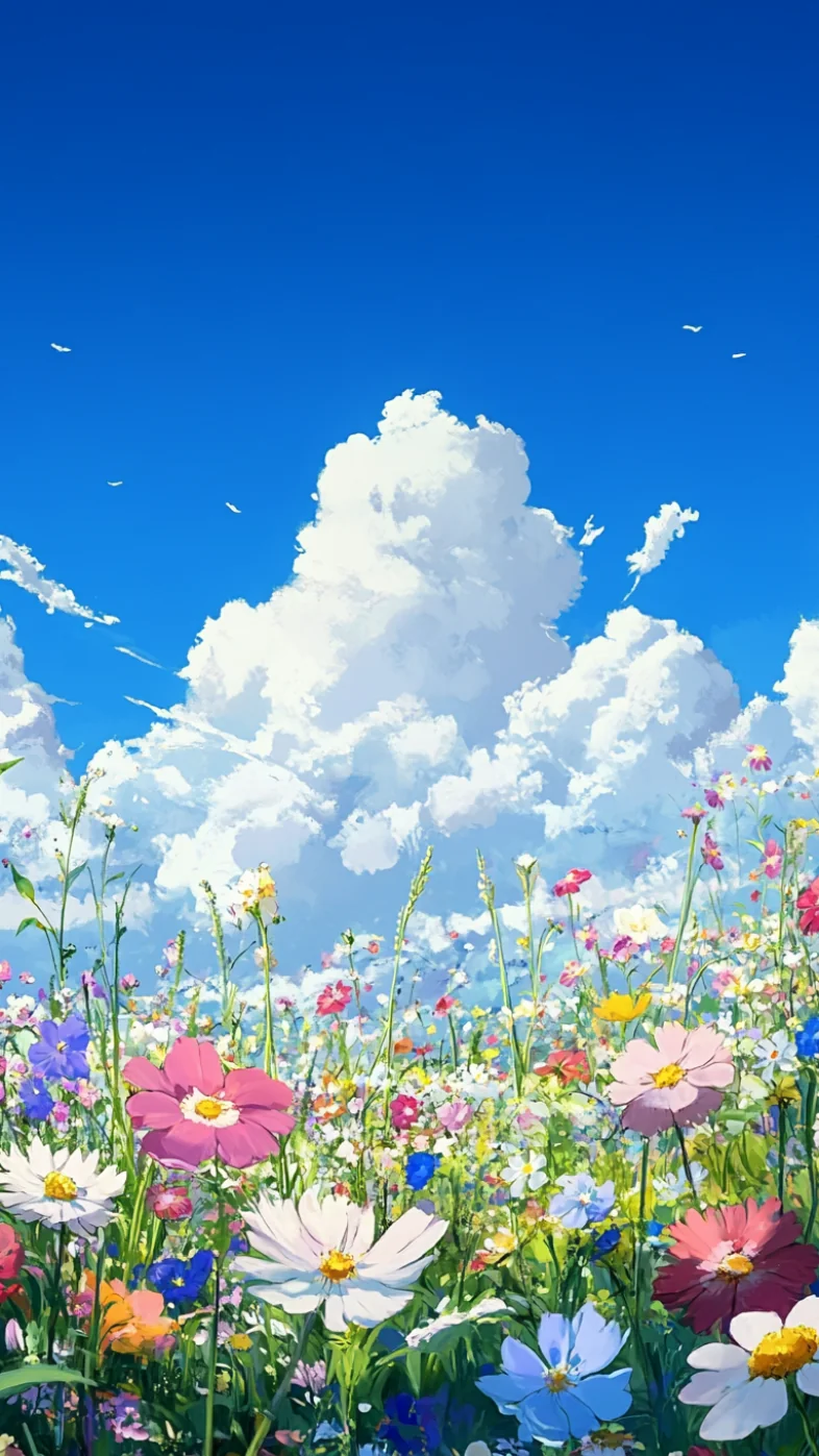 beautiful field of flowers wallpaper