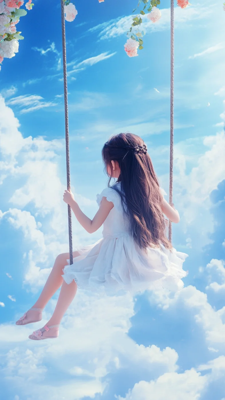 beautiful girl fly art wallpaper