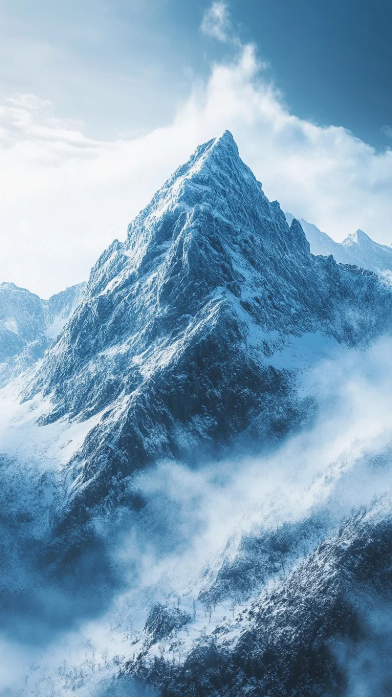 beautiful snowy winter mountain wallpaper