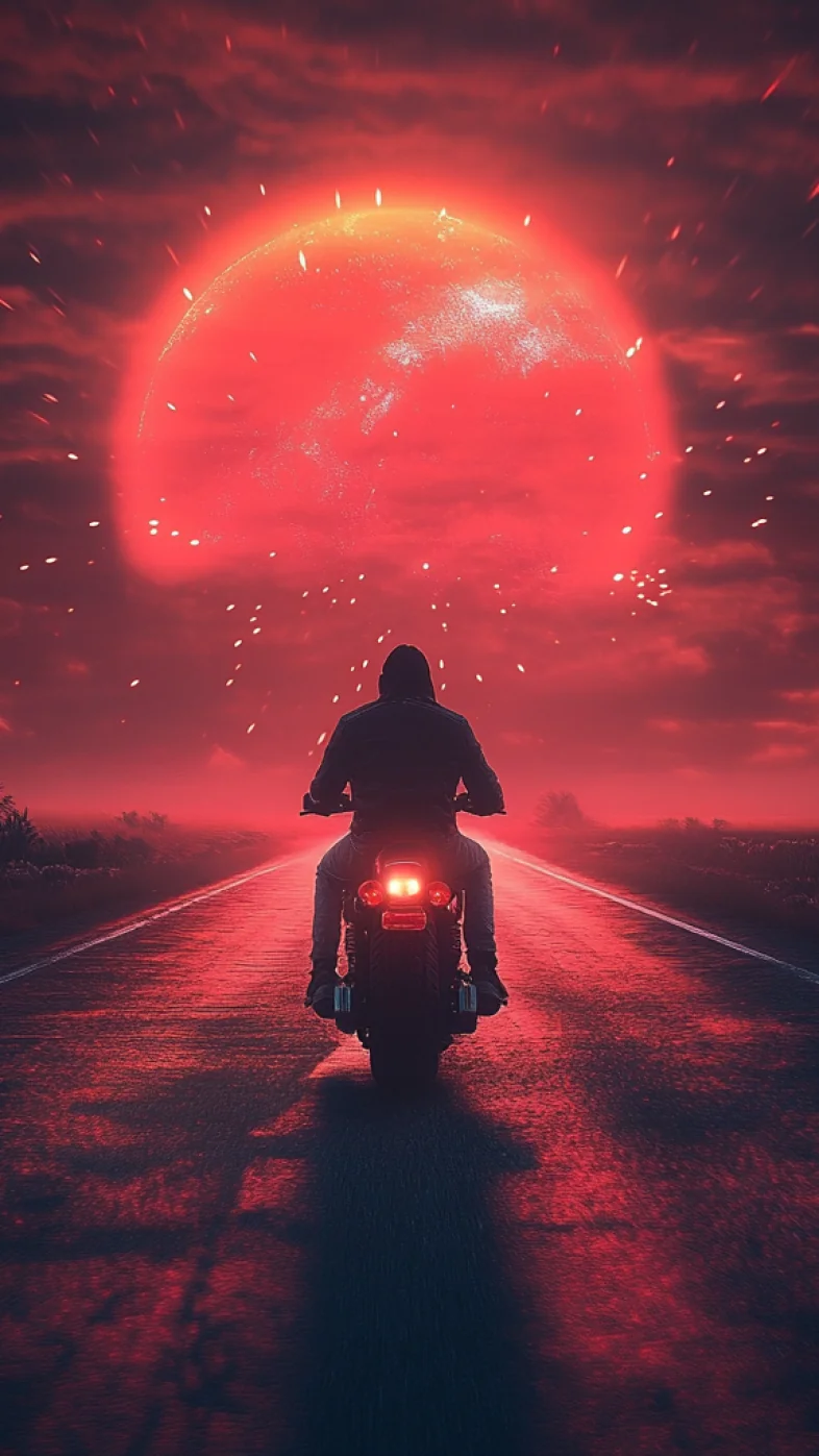 bike rider sunset wallpaper