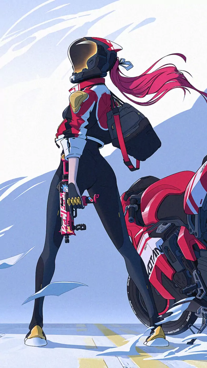 biker girl wallpaper