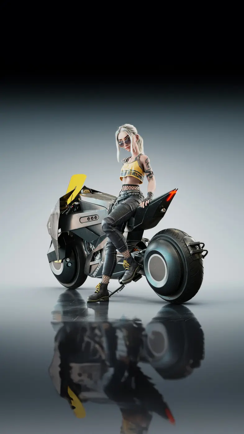 biker girl wallpaper
