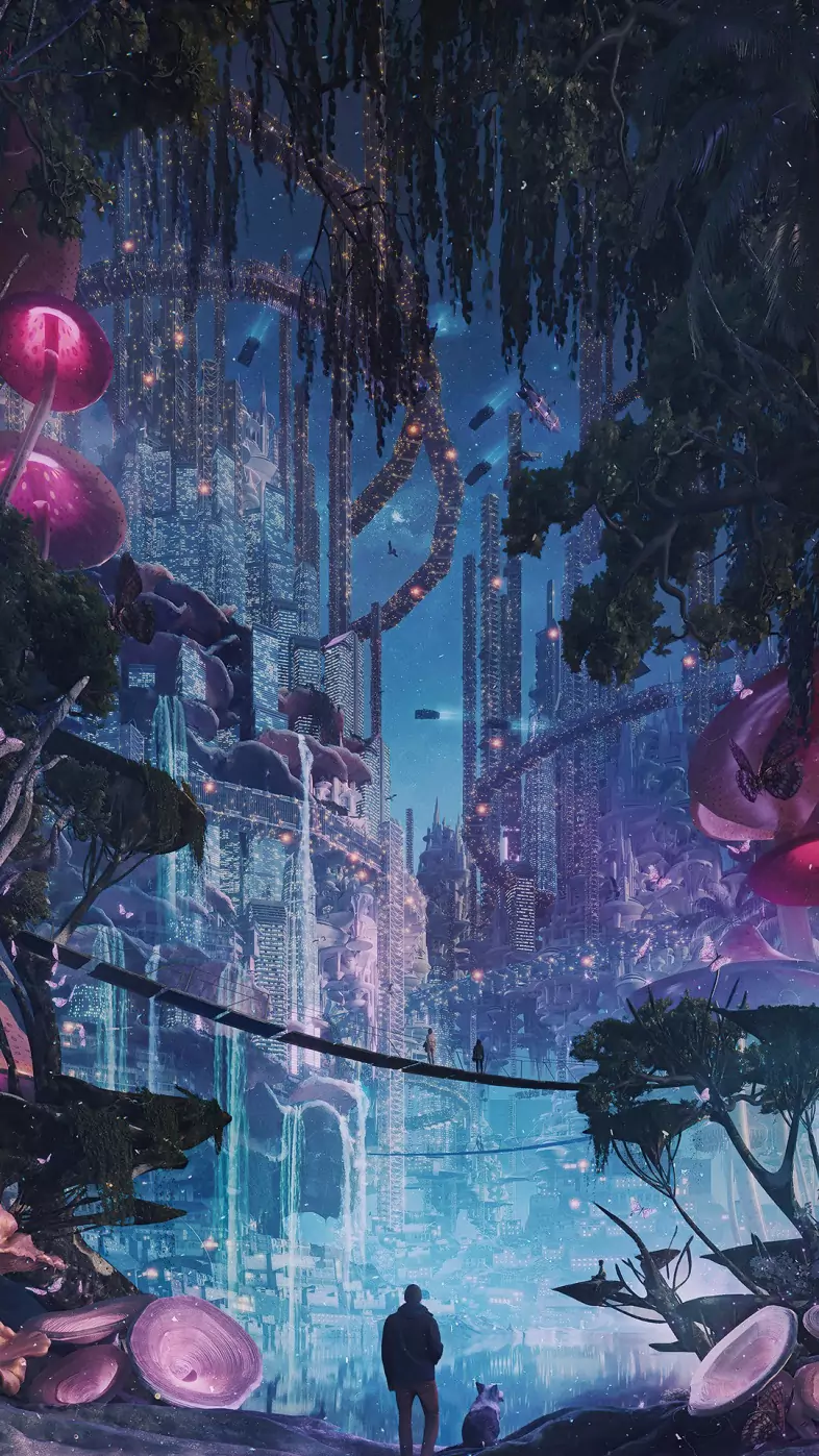 biolumina cities wallpaper