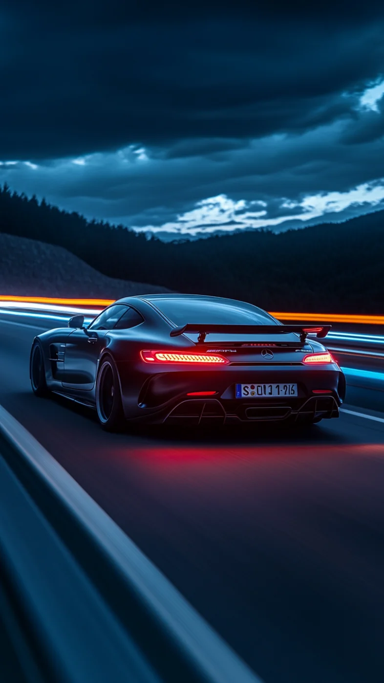 black Mercedes AMG GT4 car wallpaper