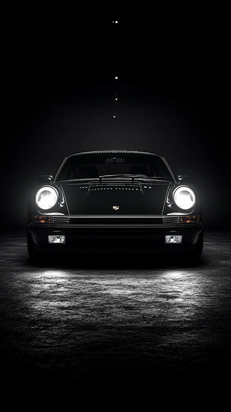 black Porsche 964 car wallpaper