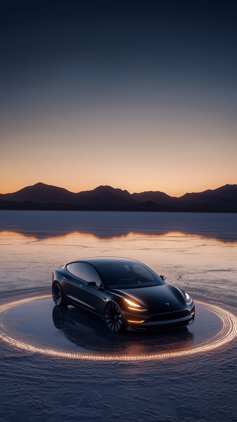 black Tesla Model car wallpaper