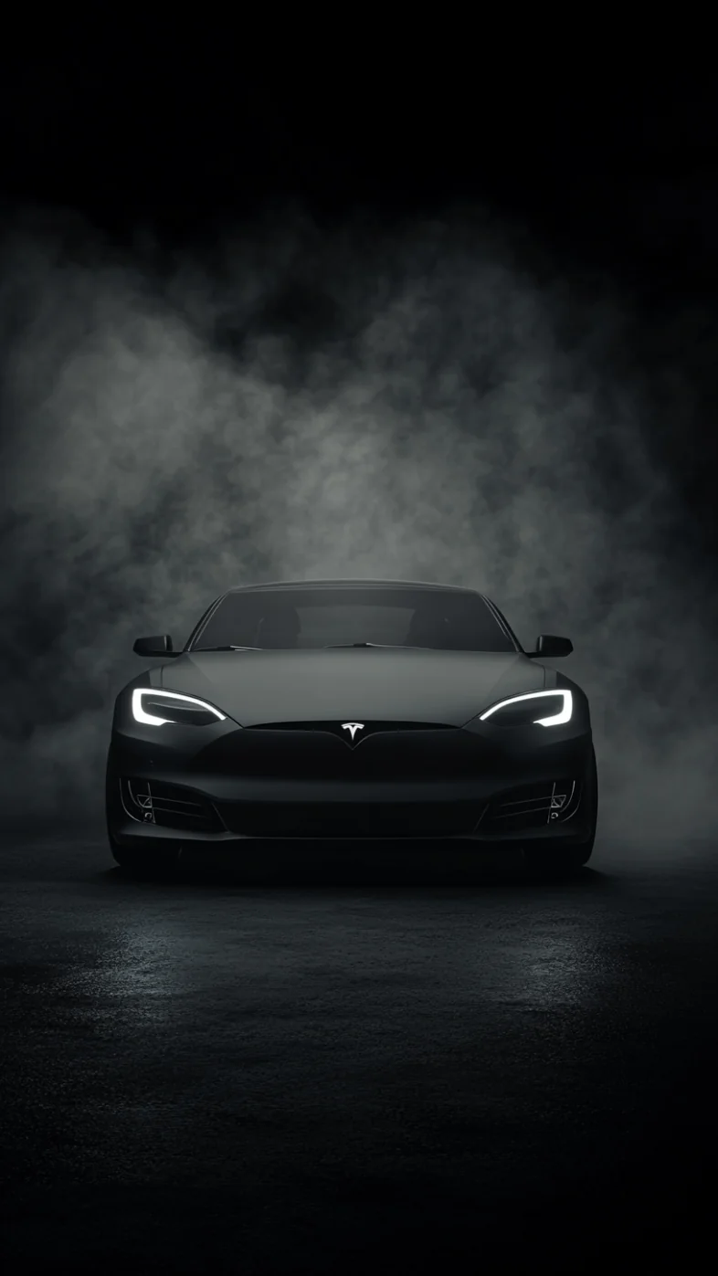 black Tesla car wallpaper