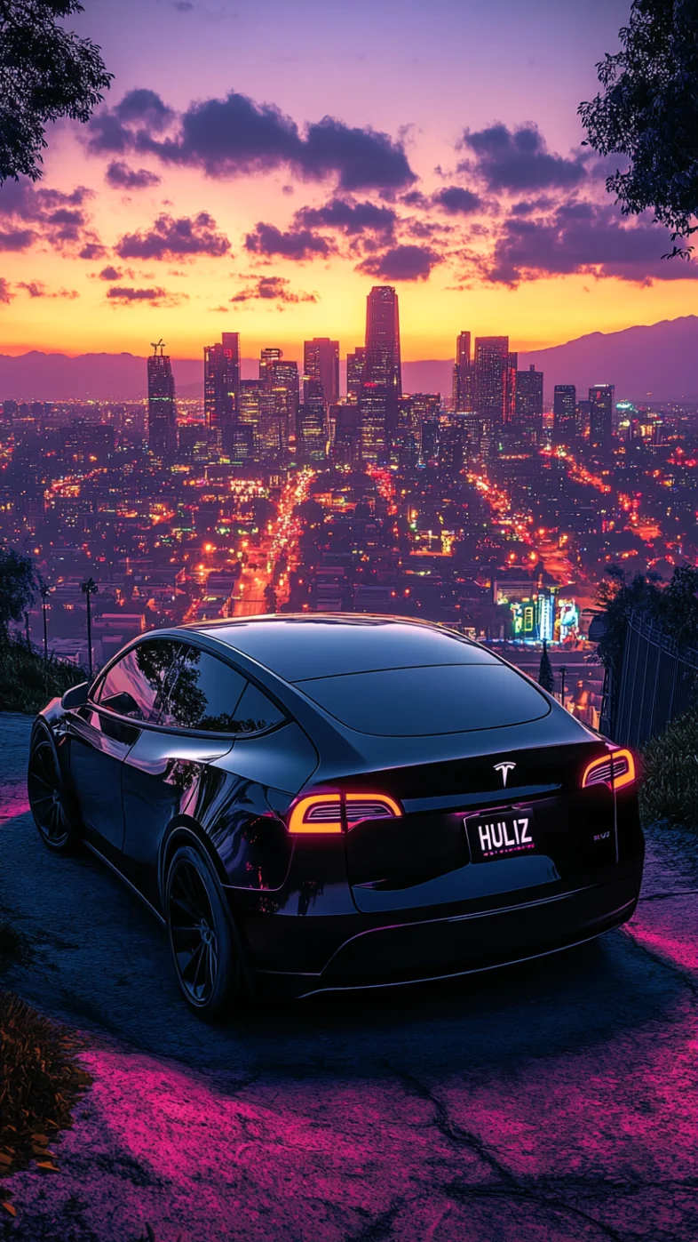 black Tesla car wallpaper