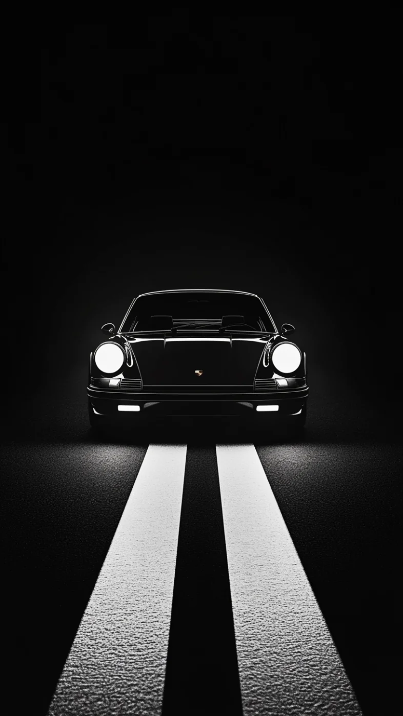 black and white porsche wallpaper